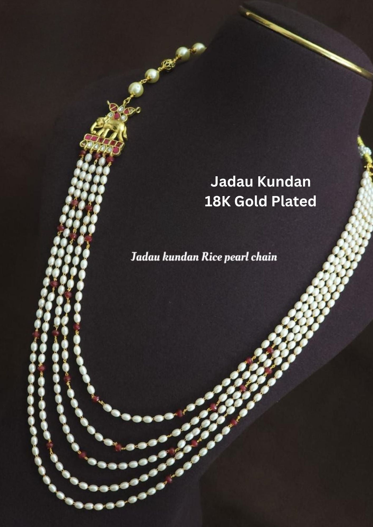 Jadau kundan rice pearls necklace