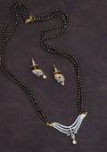 Pure Zirconian Diamond Gold Plated Mangalsutra With Earrings