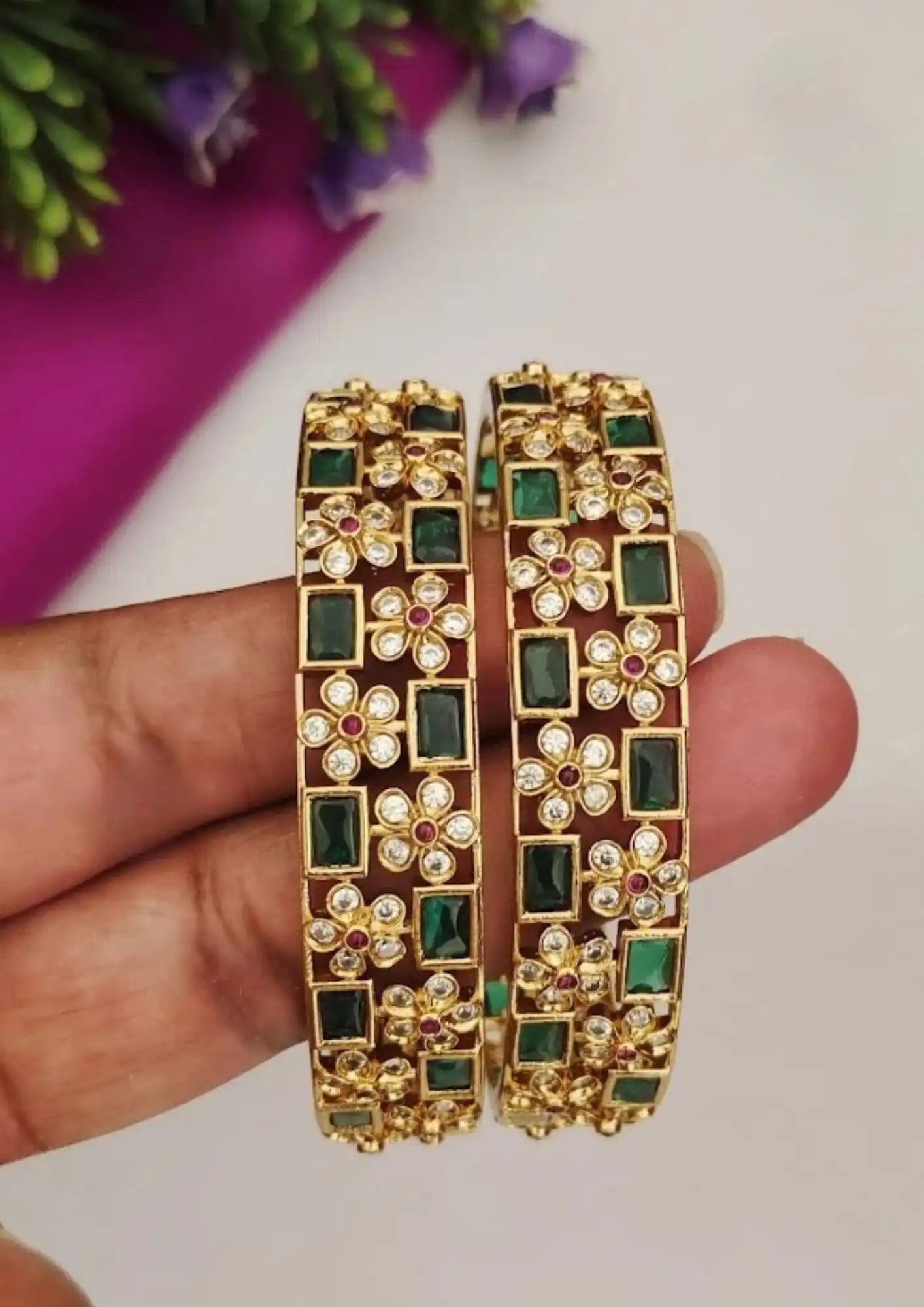 Kundan stone bangles