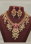 Jadau kundan and rice beads necklace set