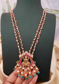 Kundan and beads temple jewellery 18k gold plated necklace
