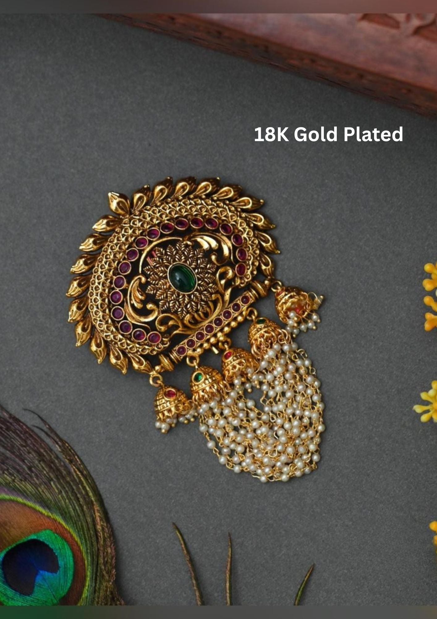 kundan and rice beads Hair accessories
