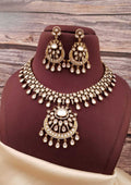 Moissanite stones bridal necklace with earrings