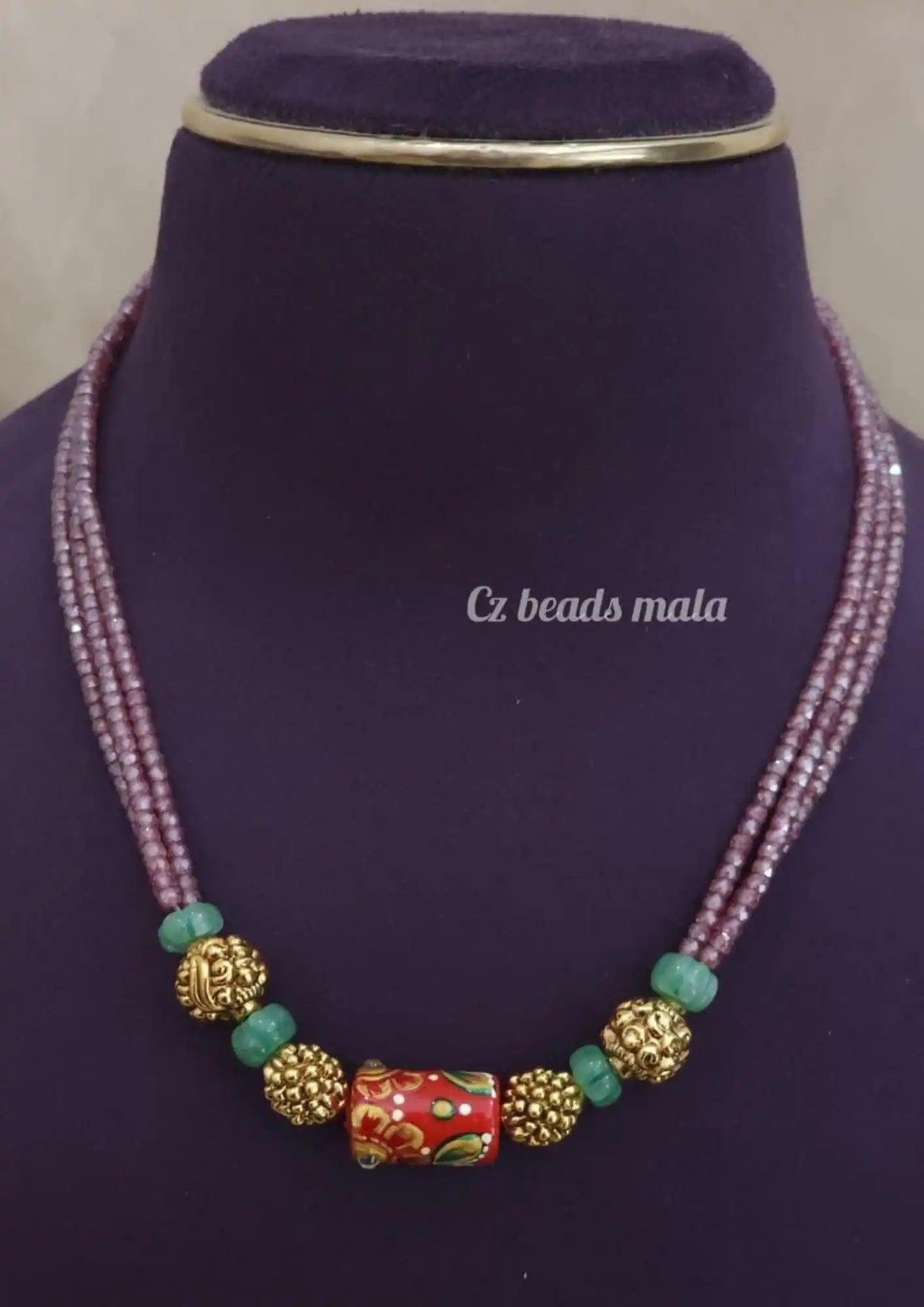 Kundan and coral bead 18k gold plated necklace