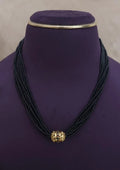 Black beads 18k gold plated nakshi mangalsutra
