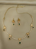 American diamond 18k gold plated necklace with earrings
