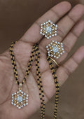 American diamond 18k gold plated mangalsutra with earrings