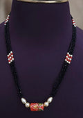 Kundan and coral Black Beads Mangalsutra Festive Jewellery