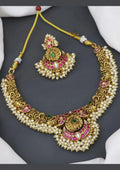 Jadau Kundan and beads necklace set