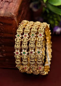 Kundan stones gold plated temple jewellery bangles