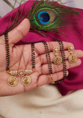 Kundan temple jewelry gold plated mangalsutra with earrings