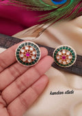 Kundan stones 18k gold plated studs