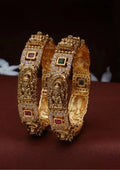 Kundan stones gold plated temple jewellery bangles