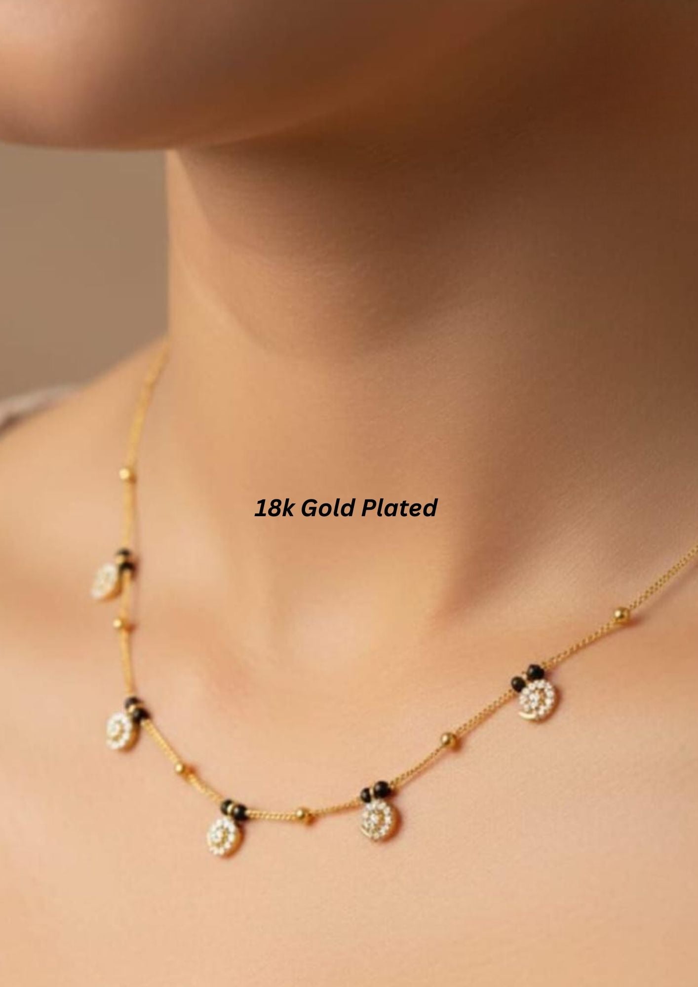 American diamond 18k gold plated mangalsutra