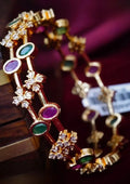 Kundan stones gold plated  bangles