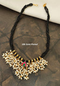 Jadau kundan with rice beads multilayer mangalsutra