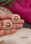 Kundan stone gold plated earrings