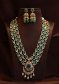 Kundan moissanite stone necklace with earrings