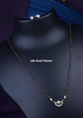 American diamond 18k gold plated mangalsutra with earrings