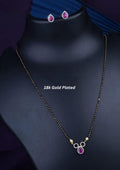 American diamond 18k gold plated mangalsutra with earrings