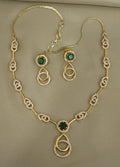 American diamond 18k gold plated necklace with earrings