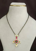 Jadau Kundan stone black beads mangalsutra