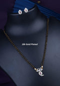 American diamond 18k gold plated mangalsutra with earrings