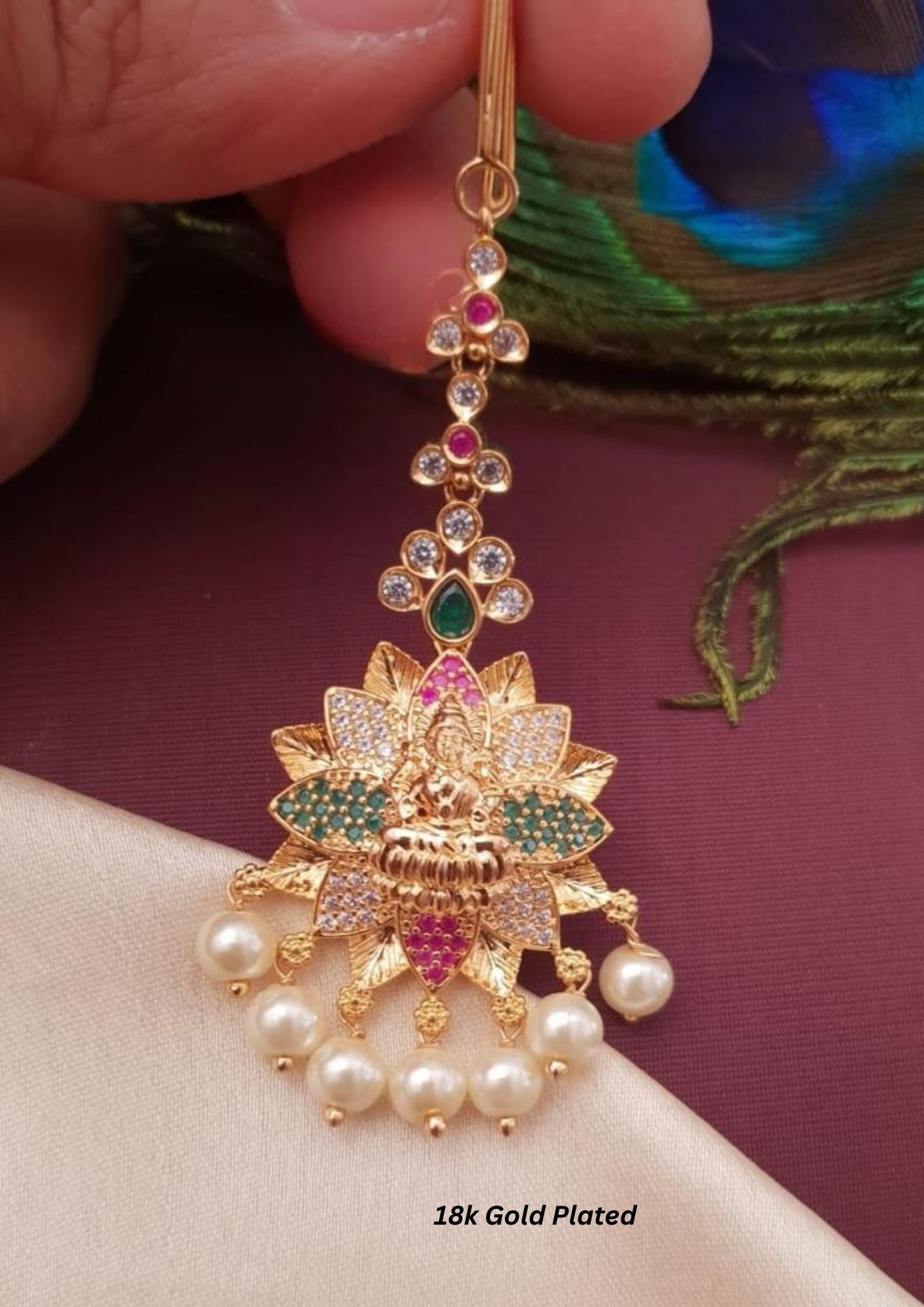 Kundan stone gold plated mangtikka
