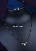 American diamond 18k gold plated mangalsutra with earrings