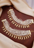 Gold plated beads multi-layered ear chains