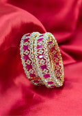 American diamond stone gold plated openable bangles
