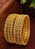 Kundan stone temple jewellery gold plated bangles