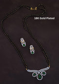 Pure Zirconian Diamond Gold Plated Mangalsutra With Earrings