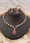 American diamond necklace with earrings