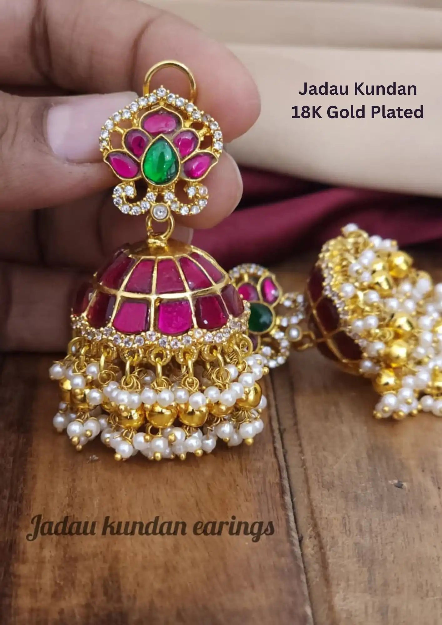 Jadau kundan 18k Gold plated earrings