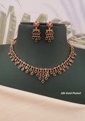 Kundan stone gold plated necklace with earrings