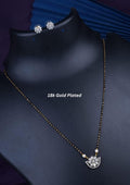 American diamond 18k gold plated mangalsutra with earrings