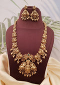 Kundan beads temple jewelry gold plated necklace with earrings