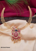 Kundan stone temple jewelry detachable pendant necklace