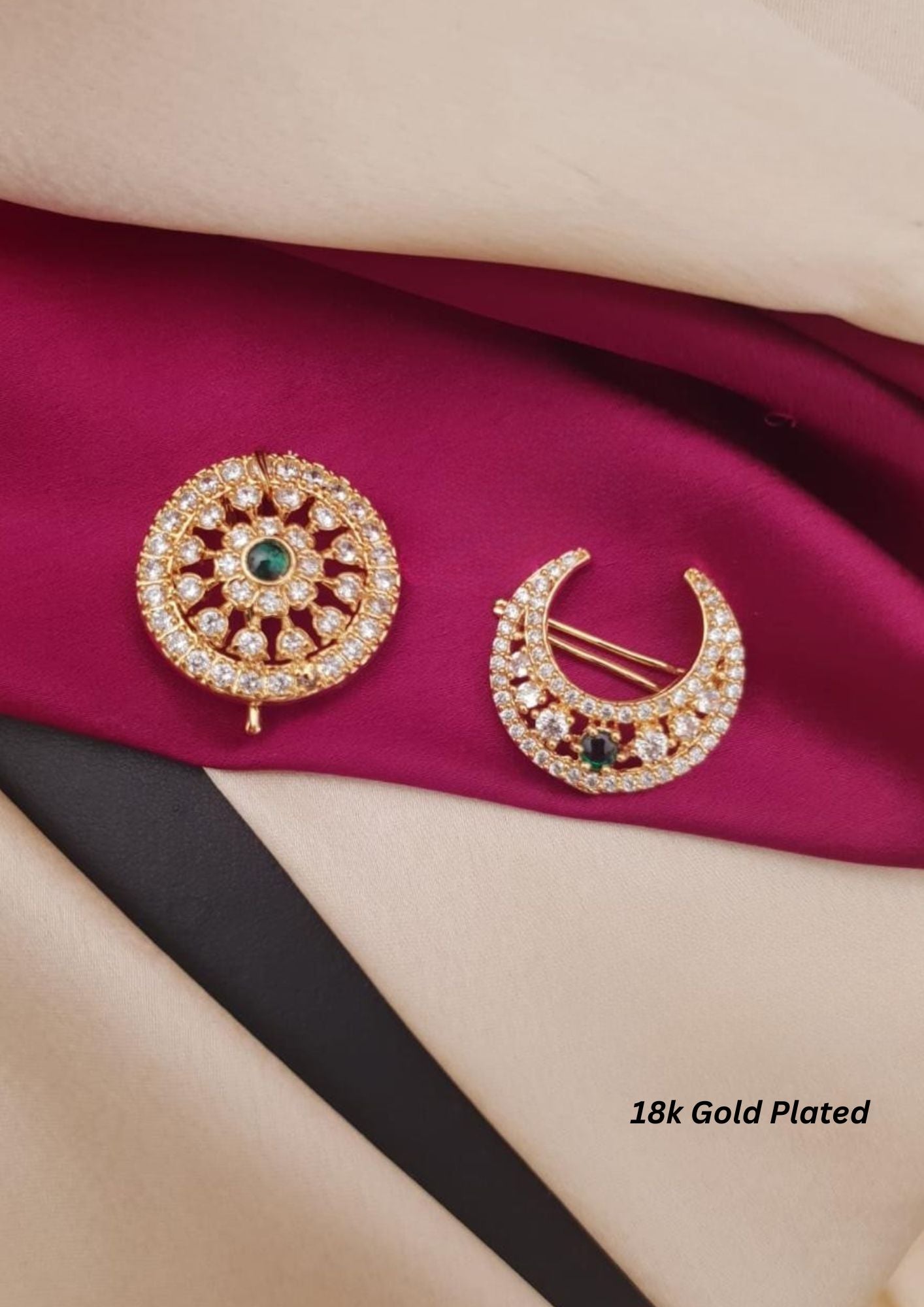 Kundan stone gold plated hair accessories