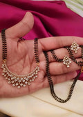 American diamond stone  black beads mangalsutra set