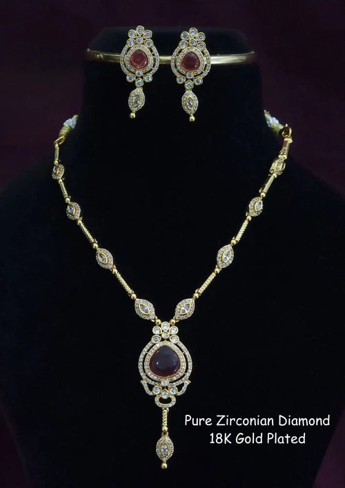 Pure Zirconian Diamond and moissanite  Necklace With Earrings