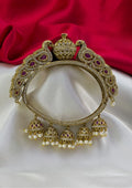 Kundan stone gold plated peacock Kada