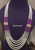 Pearl long beads multilayer necklace