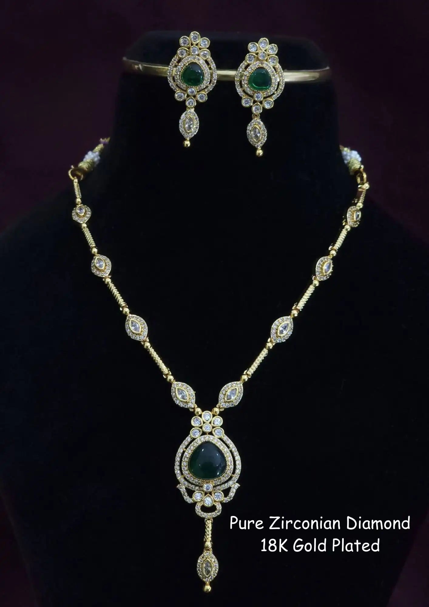 Pure Zirconian Diamond and moissanite  Necklace With Earrings