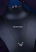 American diamond 18k gold plated mangalsutra with earrings