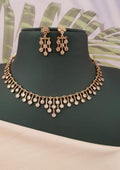 American diamond gold plated necklace with earrings