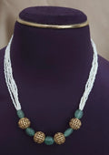 Kundan and beads 18k gold plated necklace