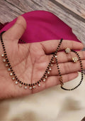 Kundan stone black beads gold plated mangalsutra
