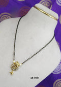 Kundan stone temple jewellery black beads mangalsutra